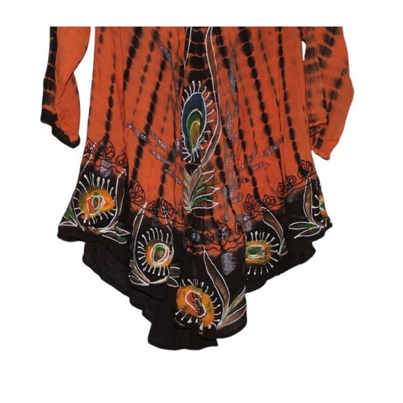 Jessica Taylor Swing Tunic One Size Boho Festival Colorful 3/4 Sleeves - Picture 4 of 6